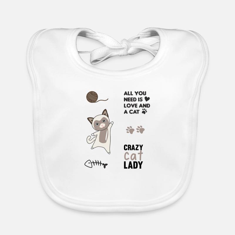 Chat mignon chat autocollant set de parole pattes Bavoir bio Bébé