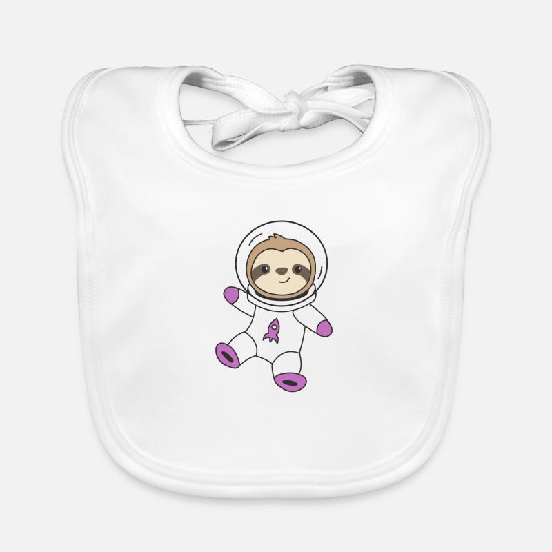 Astronauts Sloth Planet Earth Mars Space Organic Baby Bibs