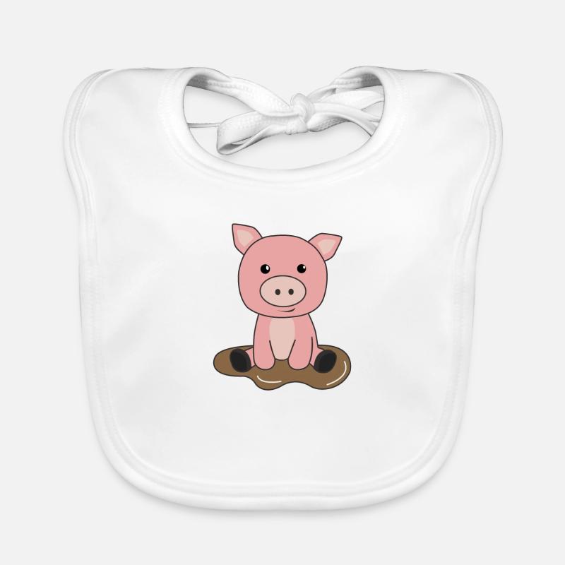 Schwein Schweinchen Ferkel Schlammpfutze Schlamm Baby Bio-Lätzchen