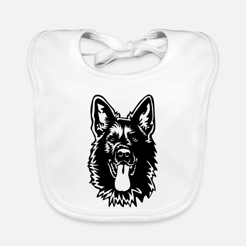 German Shepherd Head Organic Baby Bibs