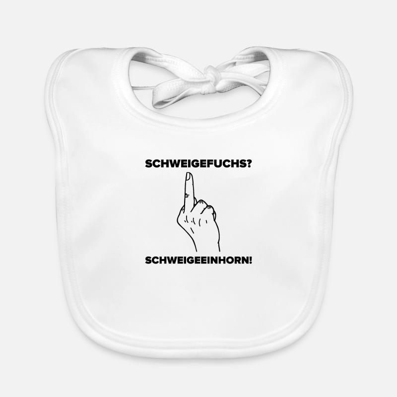 Schweigefuchs schweigeeinhorn Geschenk Lehrer Baby Bio-Lätzchen