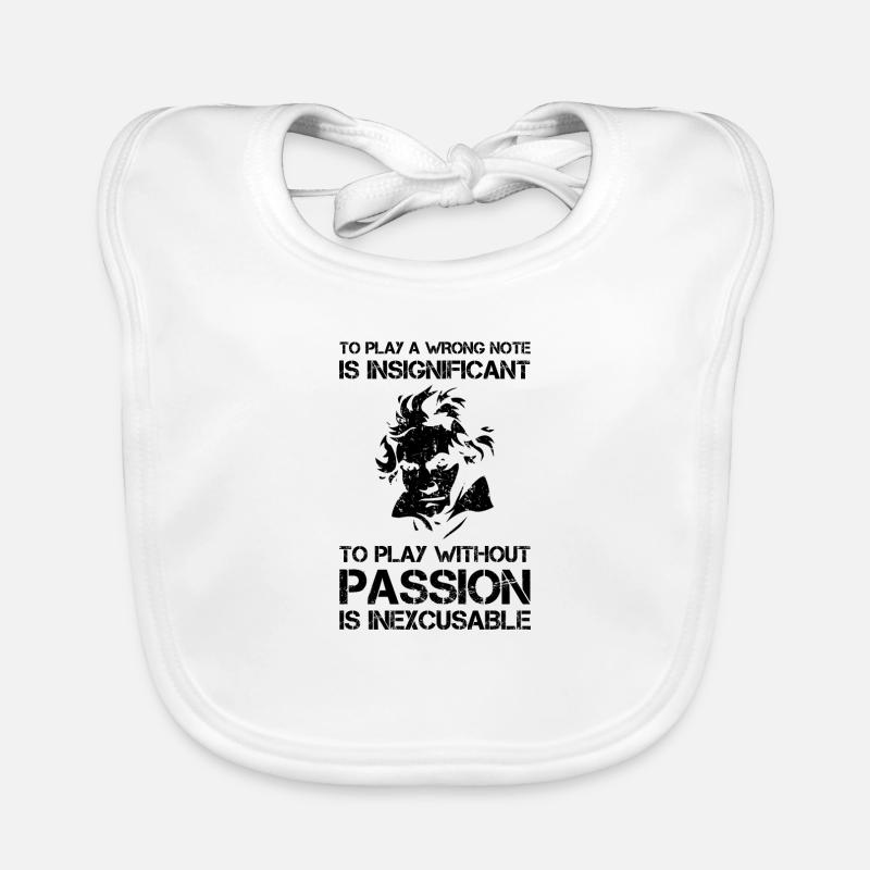 To play a wrong note Geschenk Beethoven Silhouette Baby Bio-Lätzchen