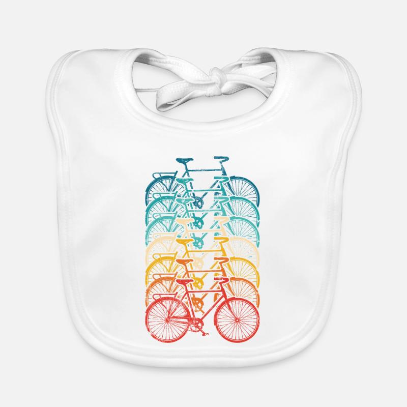 Rainbow Bike Stack Gradient Organic Baby Bibs