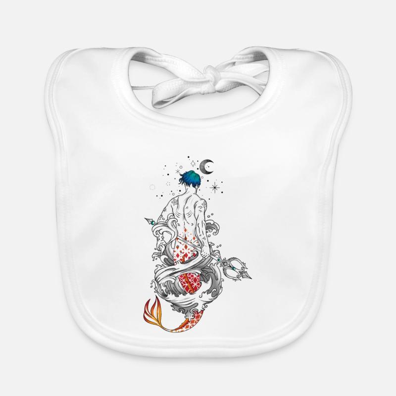 triton sirène poseidon roi des océans Bavoir bio Bébé