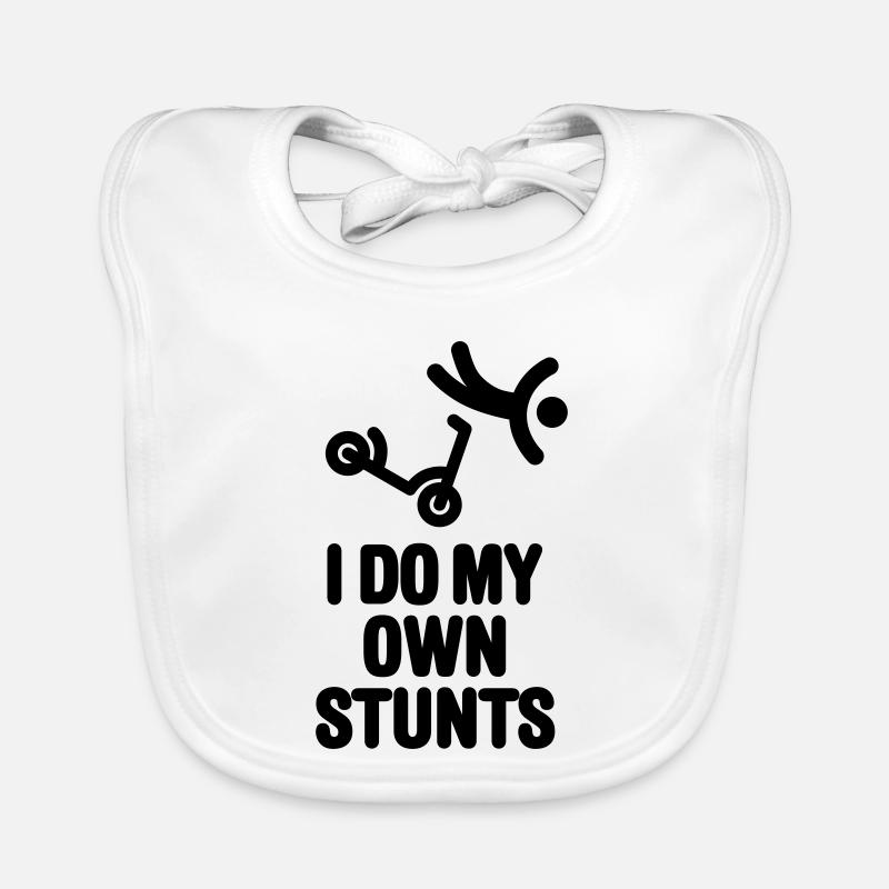 I do my own stunts stunt scooter scootering tricks Organic Baby Bibs