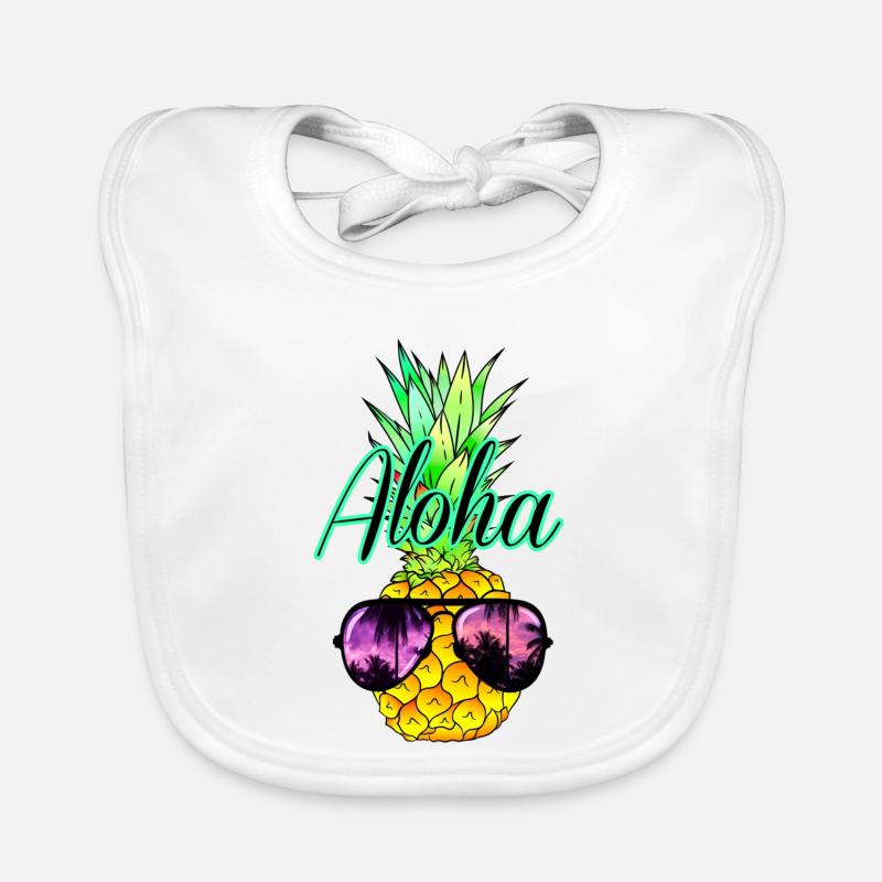 Ananas Aloha - Baby Bio-Lätzchen - Weiß