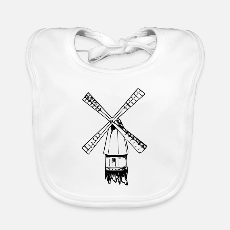 Vintage nostalgische Windmühle Baby Bio-Lätzchen