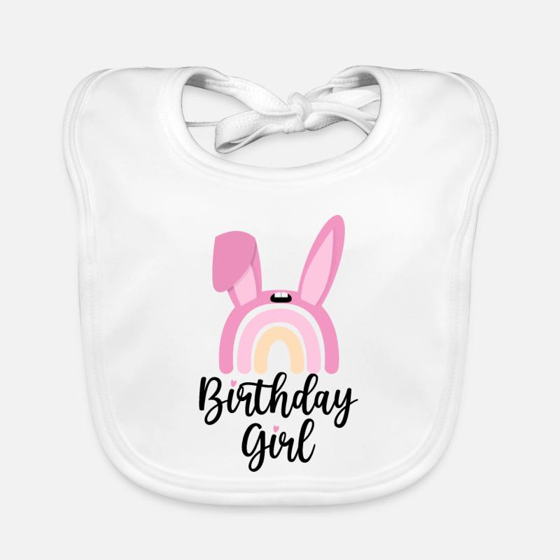 Rosa Hase Arc Regenbogen Baby Bio-Lätzchen