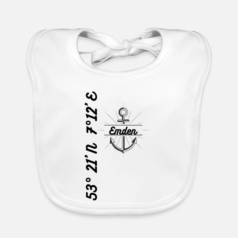 Emden Koordinaten Maritime Mode Baby Bio-Lätzchen