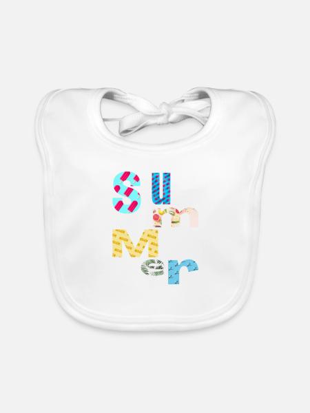Summer / Sommer - Organic Baby Bibs - white - Front