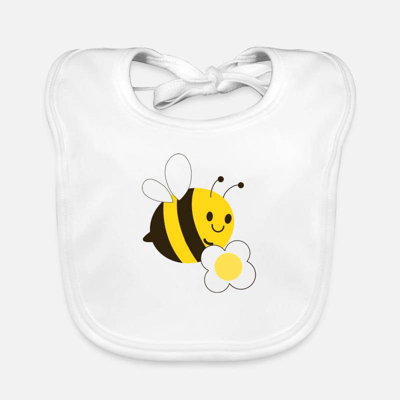 Abeille avec fleur Bavoir bio Bébé