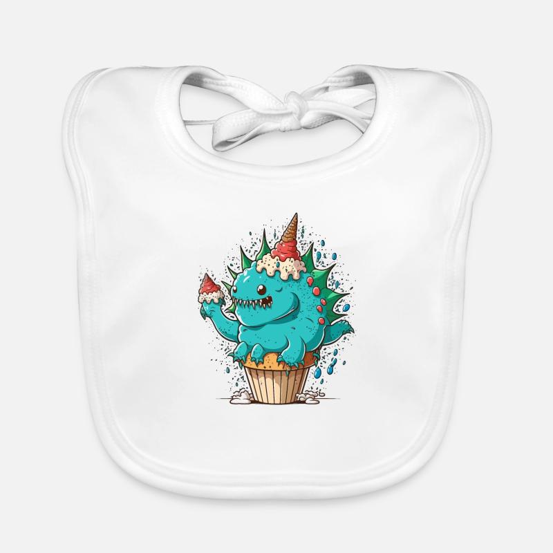 Stegosaurus Pastry Chef Organic Baby Bibs