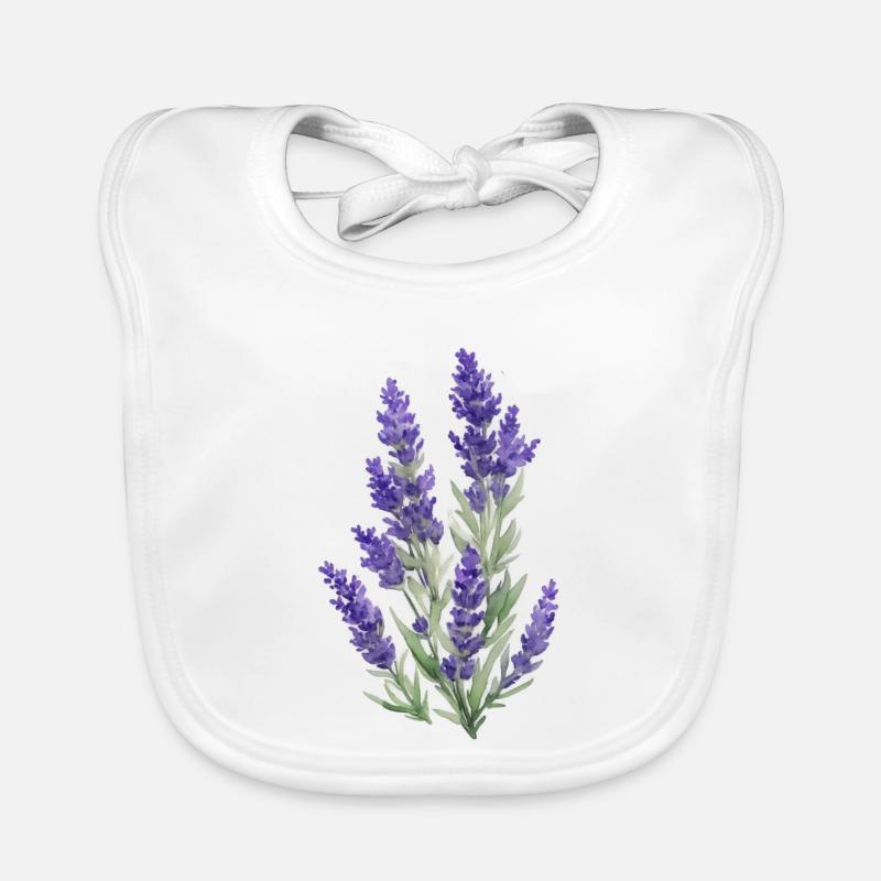 Lavendel - Baby Bio-Lätzchen - Weiß