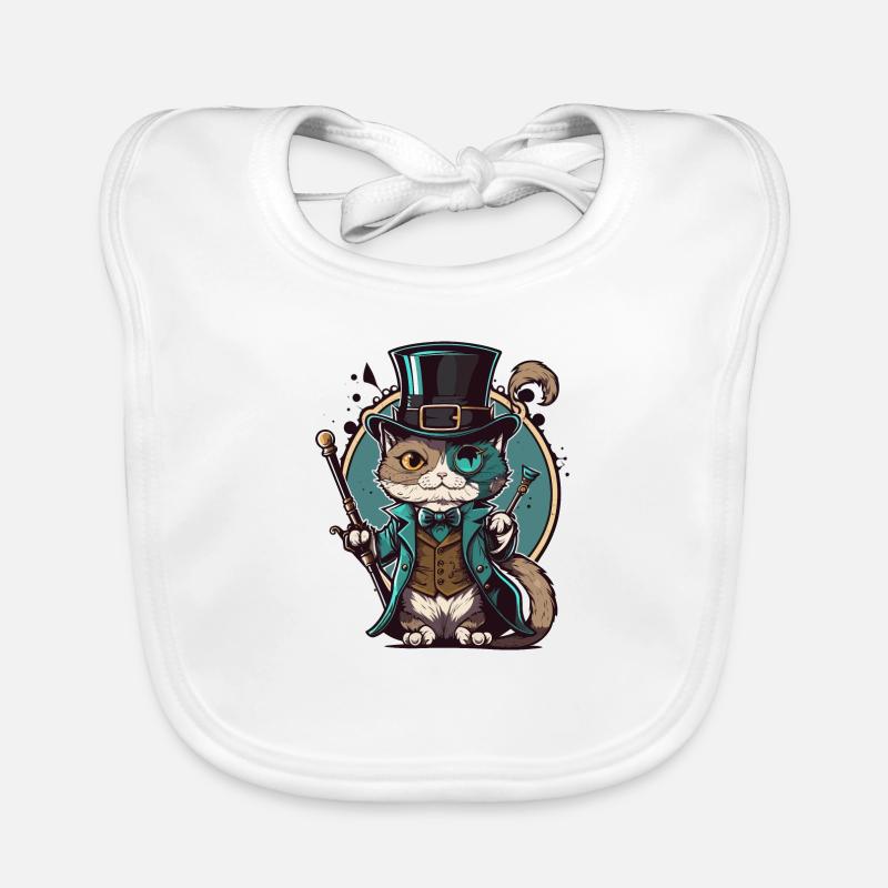 Sophisticated Cat Organic Baby Bibs