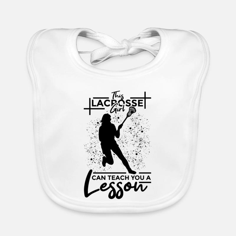Lacrosse Player Organic Baby Bibs