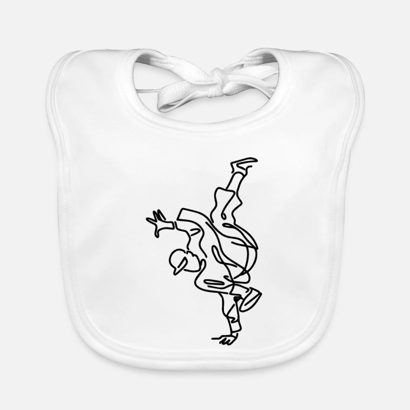 Breakdance Junge Zeichnung Baby Bio-Lätzchen