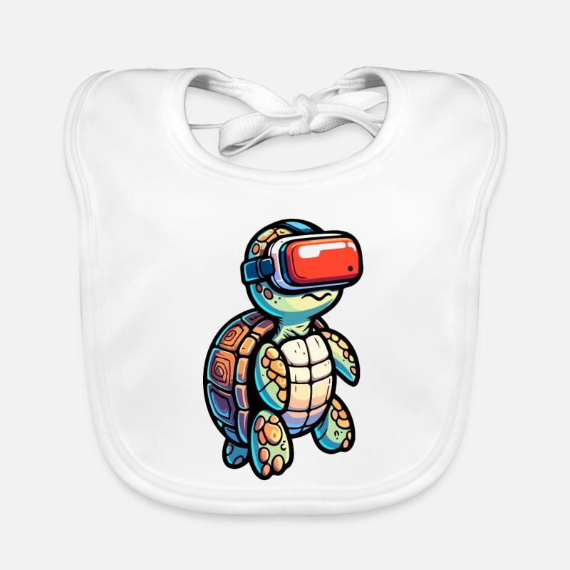 Virtual Shell: The VR Turtle Organic Baby Bibs