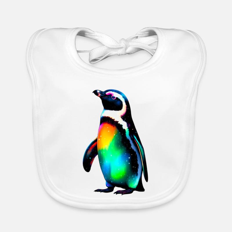 Pinguin - Baby Bio-Lätzchen - Weiß