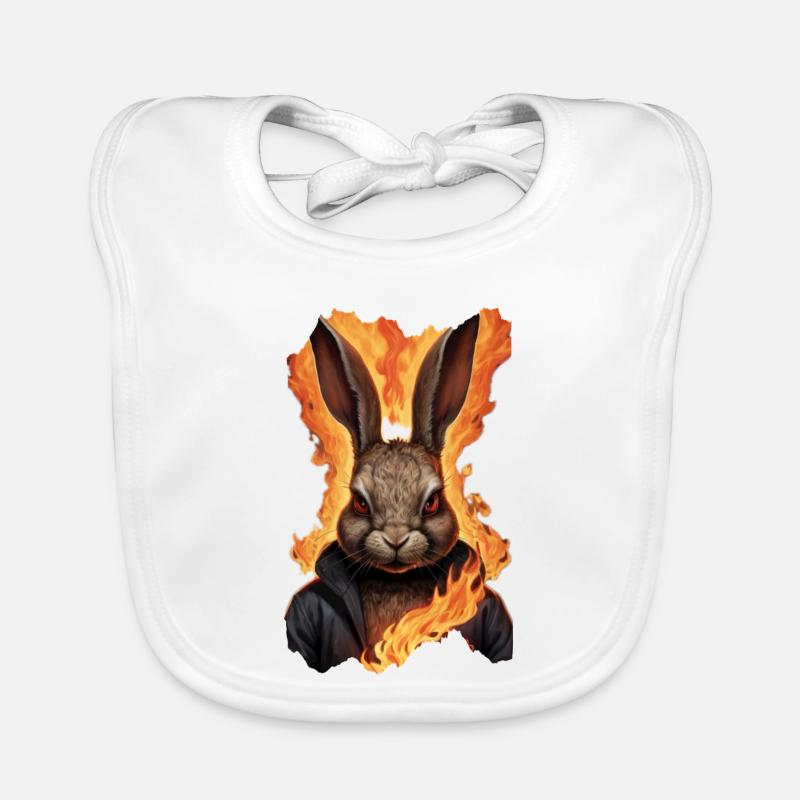 Mystic Rabbit in Flames Organic Baby Bibs