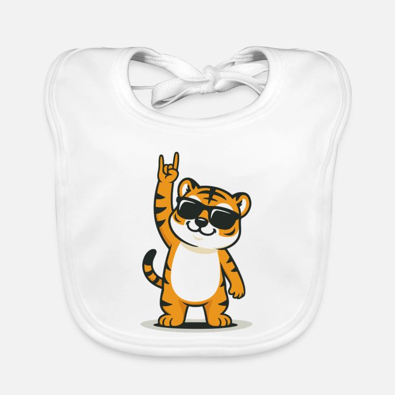 Tiger rocks loudly Organic Baby Bibs