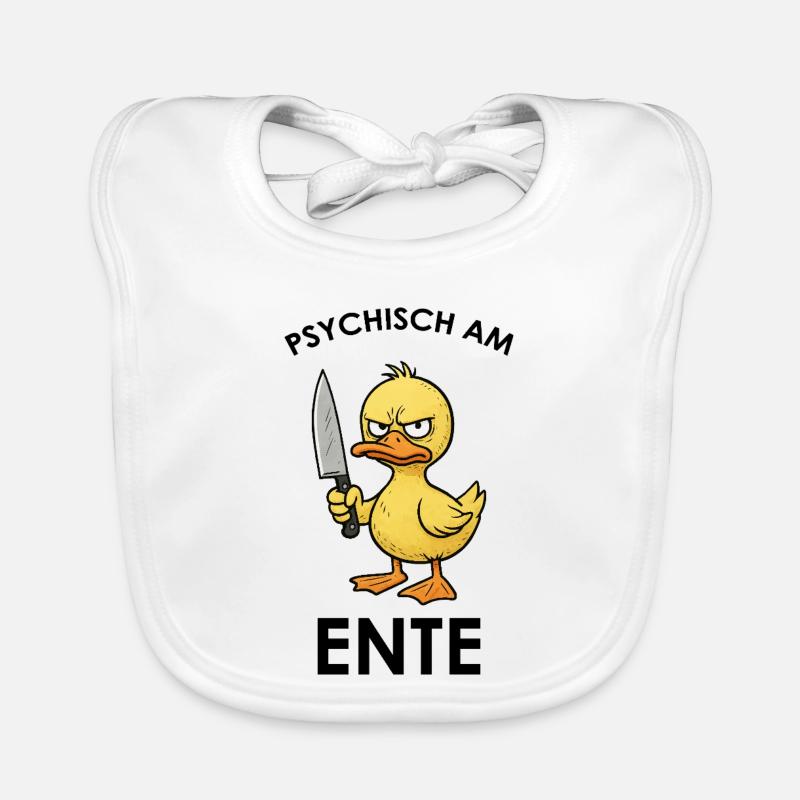 Angry ducks with knife Organic Baby Bibs