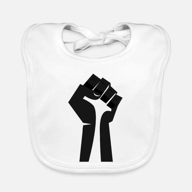 Le Poing levé - Noir & Blanc - Bavoir bio Bébé - blanc