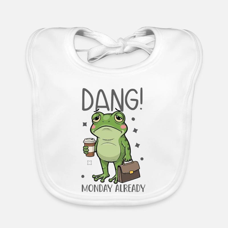 Frosch müde am Montag Baby Bio-Lätzchen
