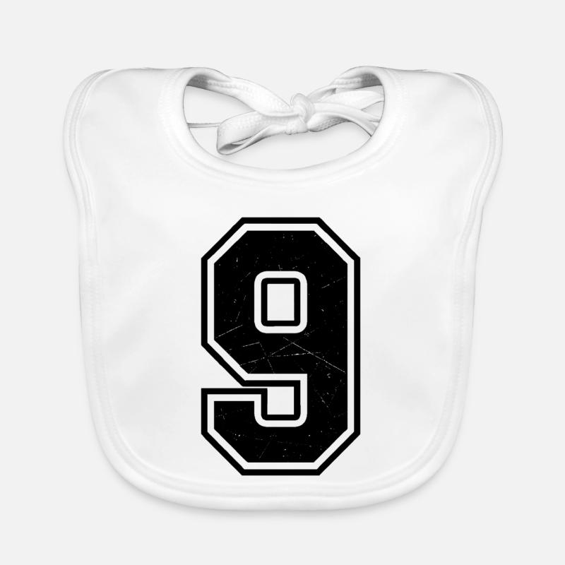 Broken nine in scratch look Organic Baby Bibs