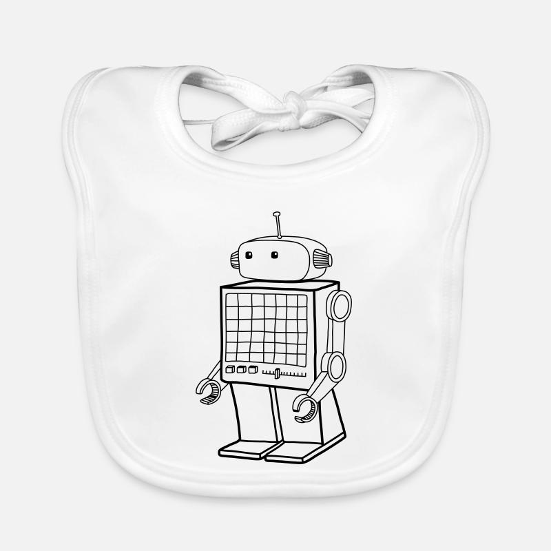 Retro Roboter – Vintage KI Android Design Baby Bio-Lätzchen