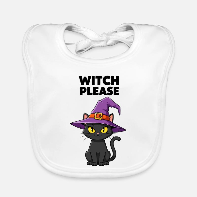 Midnight Kitten Witch Organic Baby Bibs