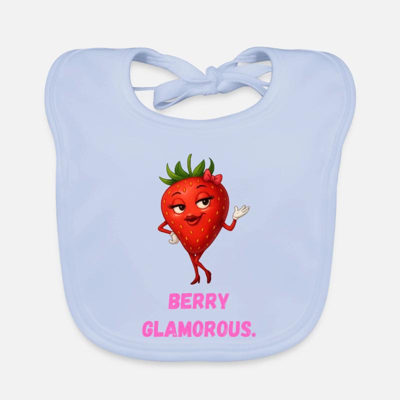 Berry Glamorous Erdbeere Dame Karikatur  Baby Bio-Lätzchen