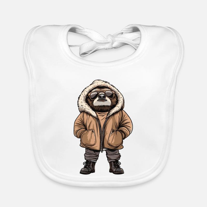 Sloth Cool Winter Organic Baby Bibs