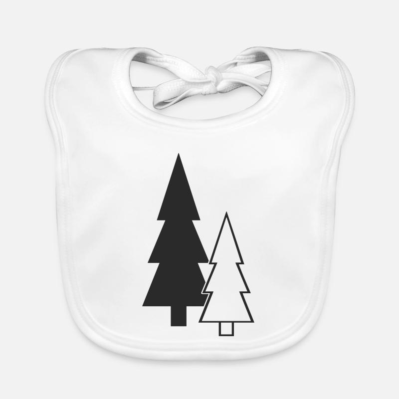 Forest Silhouette Fir Trees Organic Baby Bibs