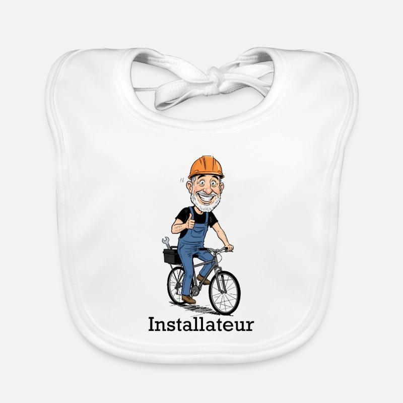 Construction Worker Bicycle Hero Organic Baby Bibs