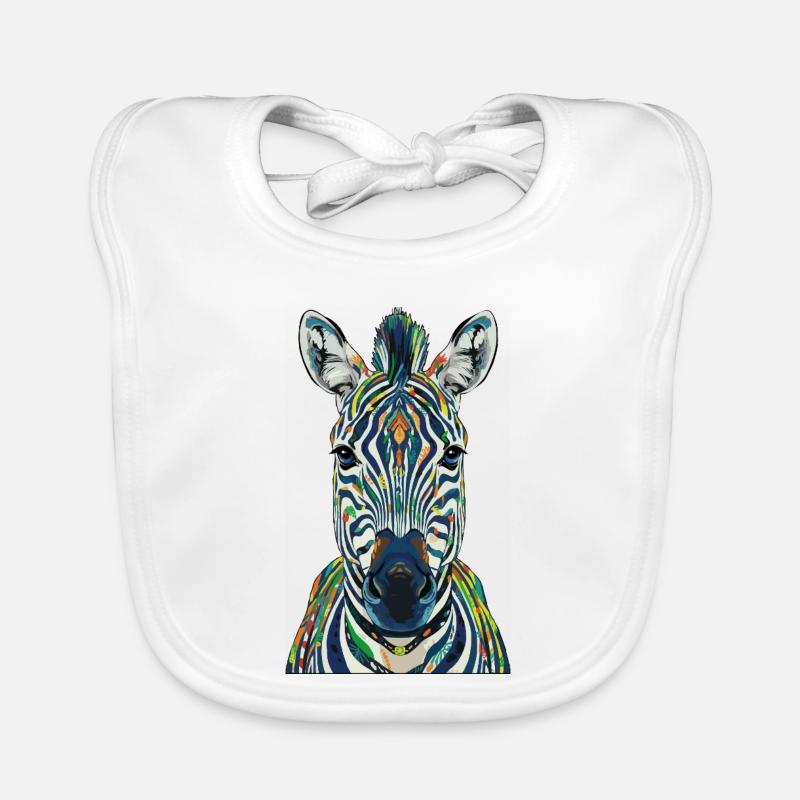 Buntes Zebra Baby Bio-Lätzchen