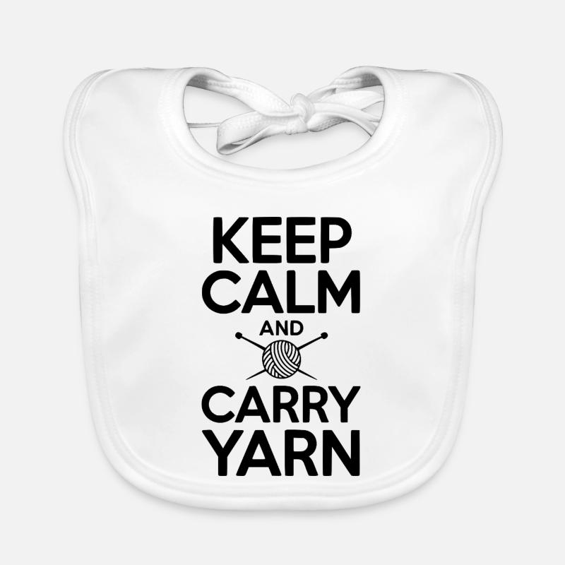 Bleib ruhig und trage Garn mit dir Baby Bio-Lätzchen