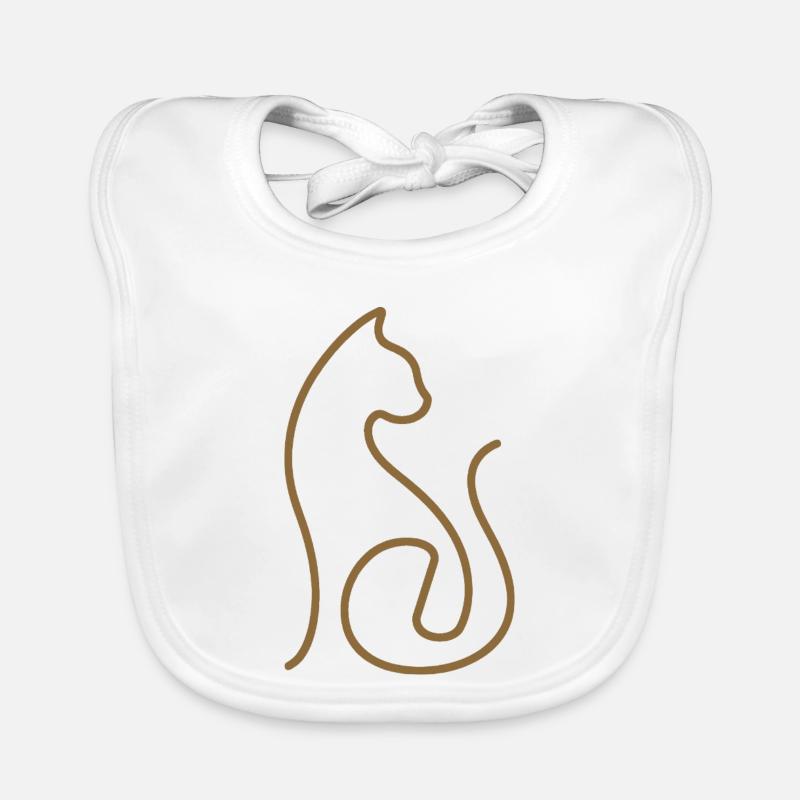 Art de lignes pour chats Design des chats Bavoir bio Bébé