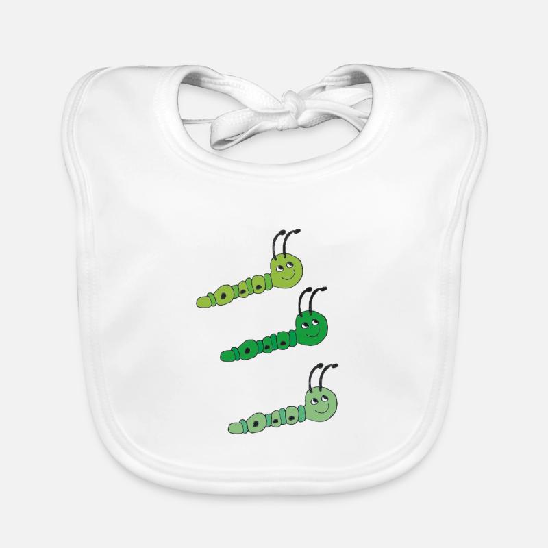 Chenilles en triplé Bavoir bio Bébé