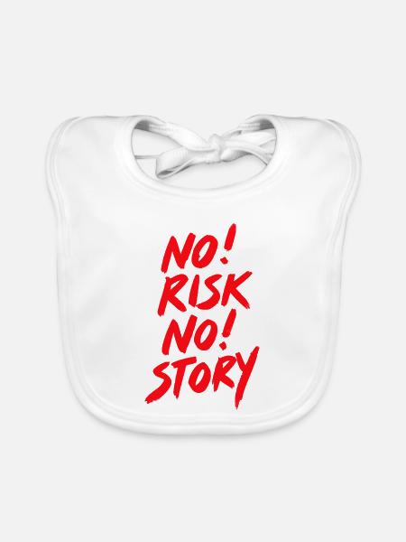 No risk no story - Baby Bio-Lätzchen - Weiß - Vorne
