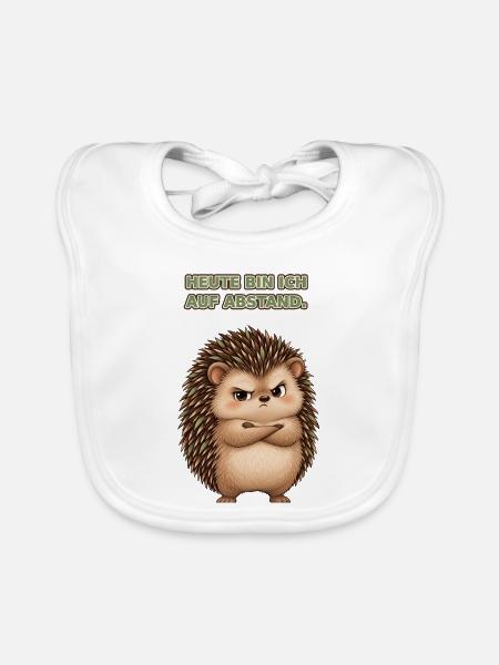 Igel auf Abstand - Baby Bio-Lätzchen - Weiß