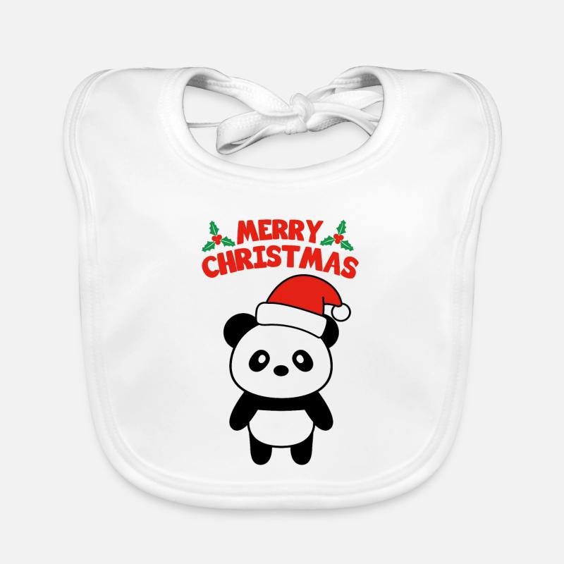 Joyeux Noël Panda Bavoir bio Bébé