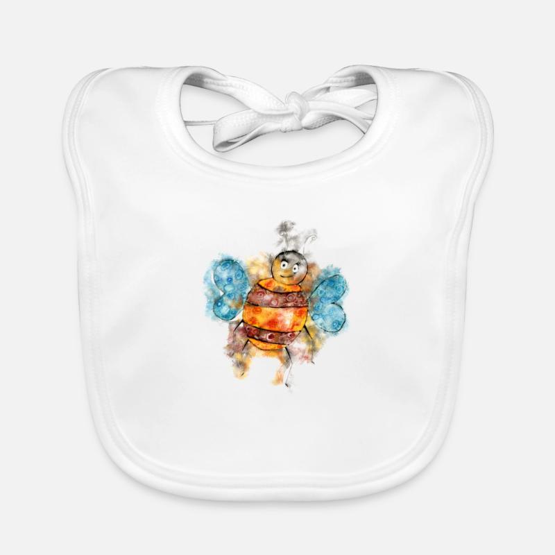 Süße Hummel in Aqaurell Baby Bio-Lätzchen