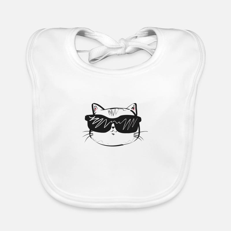 Coole Katze mit Sonnenbrille Idee Baby Bio-Lätzchen