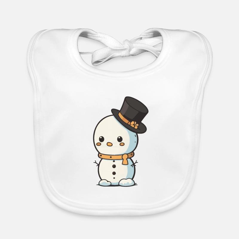 Snowman Organic Baby Bibs