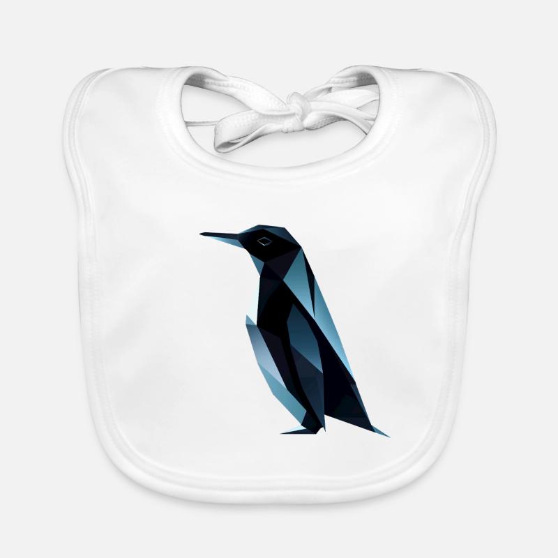Cute Penguin Low Poly Design Organic Baby Bibs
