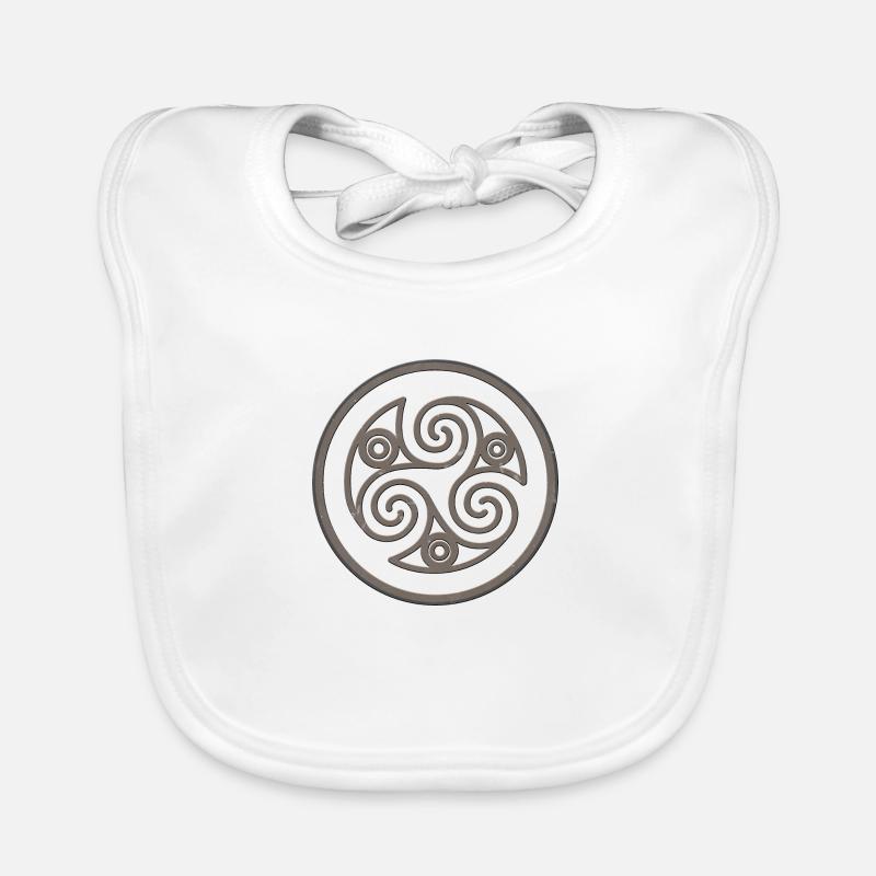 Triskele Celtic spirale marron Bavoir bio Bébé