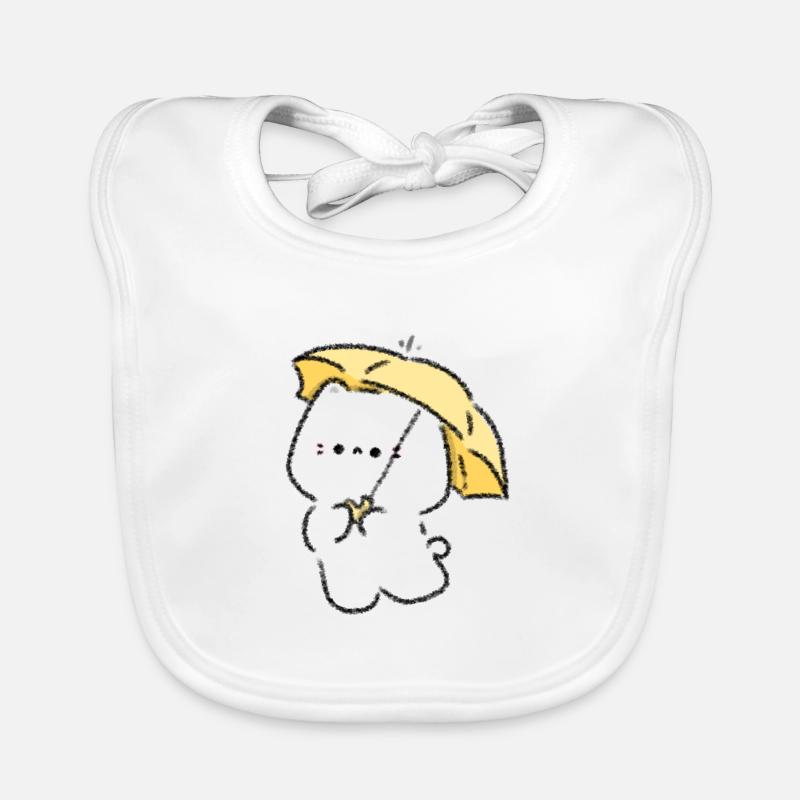 Chat et parapluie Bavoir bio Bébé