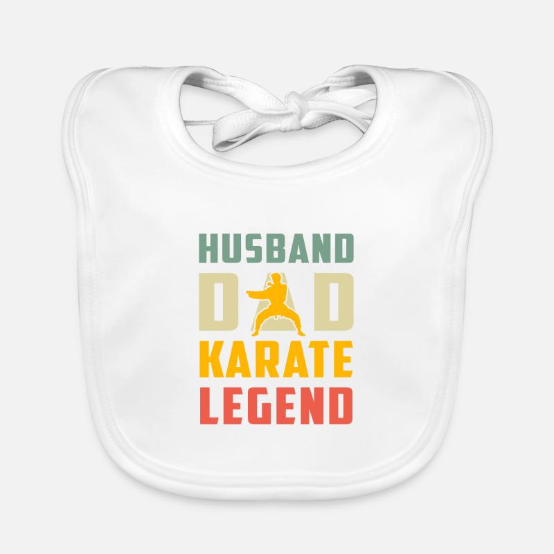 Husband Dad Karate Legend Organic Baby Bibs