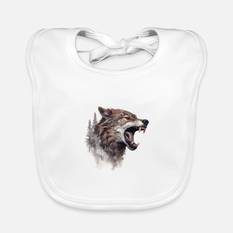 Wolf Wolf Head Scratch Marks Claws Wild Forest Hunter Organic Baby Bibs