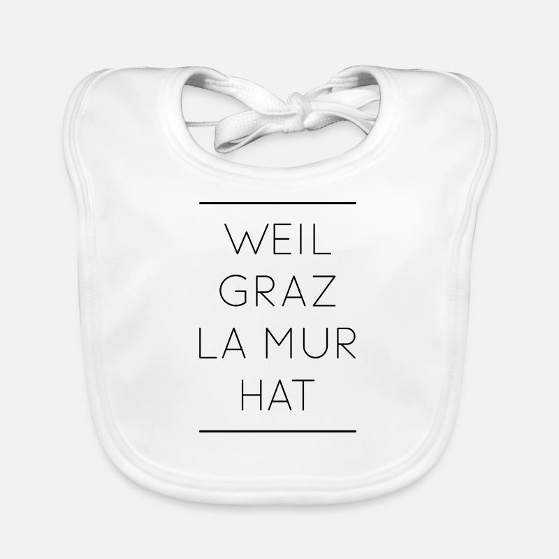 BECAUSE GRAZ LA MUR HAS | Funny pun game design Organic Baby Bibs